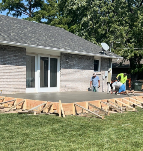 New concrete patio remodel outdoor living space