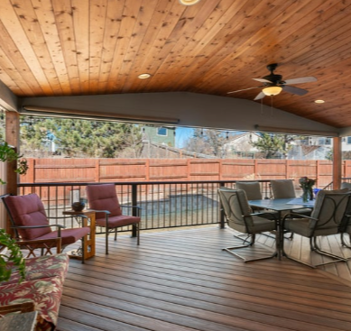 deck outdoor living space construction narrow